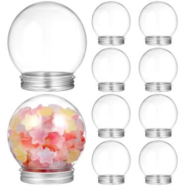 Imagem de SEWACC 10 globo de neve DIY com tampa de rosquear, enfeites de globo de água vazia de 270 ml, frascos de doces transparentes para artesanato e decorações de férias