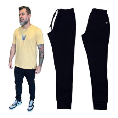 Imagem de CALÇA DE MOLETOM MASCULINA COM PUNHO NA CINTURA E NA BARRA-Masculino