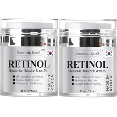 Imagem de Creme hidratante Retinol 50 ml - Pacote com 2 - Creme para rosto, olhos, testa, pés de galinha, decote e pescoço - combate a flacidez, inchaço, rugas e olheiras - Cuidados com a pele coreana