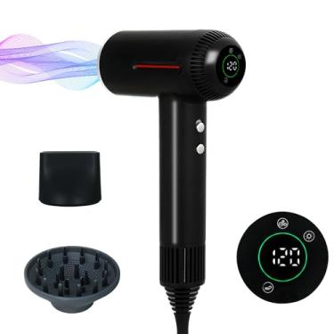 Imagem de Secador de cabelo, 7 temperaturas e 31 modos. Controle inteligente de temperatura, visor LCD, modo autolimpante, modo de cuidado facial. Secador iônico de 1600 W RPM. Secador de cabelo com controle