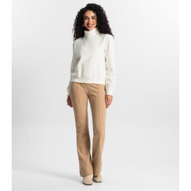 Imagem de Calça Feminina Boot Cut Rovitex Marrom, P, Marrom