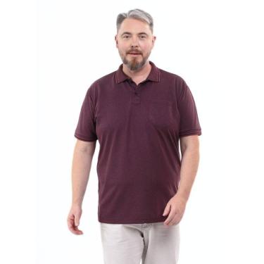 Imagem de Camisa Polo Masculina Plus Size Pique Algodão com Bolso