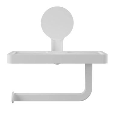 Imagem de Papeleira 18x11,5x17,6cm Com Suporte e Adesivo Branco AD/PAPS*BR ASTRA