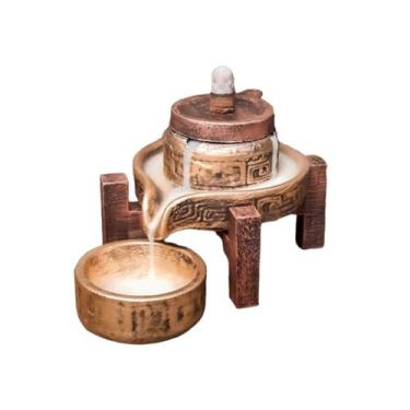 Imagem de Incensario Cascata Oriental Moinho Resina Dourado e Bronze - Decore Ca
