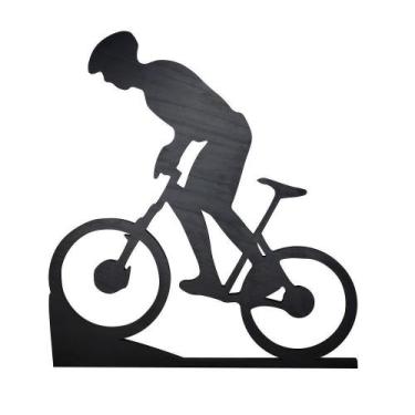 Imagem de Quadro Decoração De Parede Bike Rampa Madeira Caroá - Preto