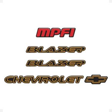 Imagem de Adesivo Compatível Chevrolet Blazer Mpfi 96/99 Emblema Preto - SPORTIN