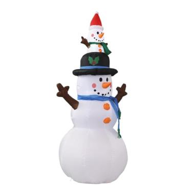 Imagem de IEUDNS Boneco de neve inflável de Natal iluminado, decoração de feriado, adereços engraçados brilhantes, decoração de quintal interno e externo para