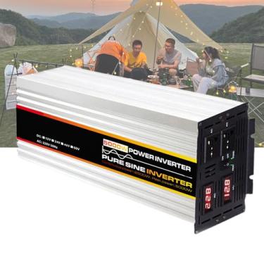 Imagem de Inversor de energia 5000 Watt Inversor de onda seno -seno pura 12V a 110V DC para CA com 2 AC Sockets LCD Display, inversor de energia do carro para veículos RV Camping Truck,12V TO 220V