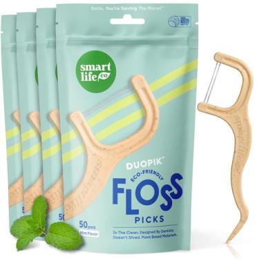 Imagem de Palhetas de fio dental SmartLifeCo Biodegradáveis Dual Thread 200