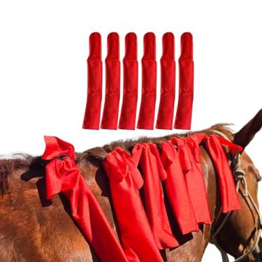 Imagem de Sacos de crina de cavalo Ranch Hand - protegem a juba do vento, sol e lama - Previne emaranhados, fricção e quebra - Feito com Lycra e Nylon - Fácil de usar e lavável - Conjunto de 6 (vermelho claro)