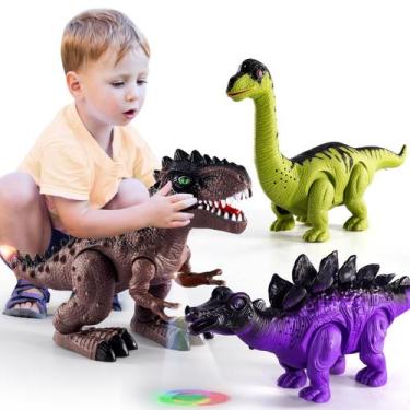 Imagem de Pacote de 3 brinquedos de dinossauro TEMI Electric Walking para crianç
