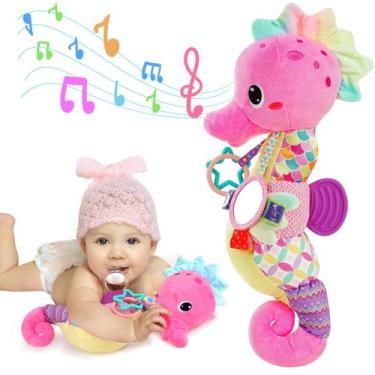 Imagem de Brinquedo sensorial Joosharkidz Pink Seahorse para 0-6 meses+