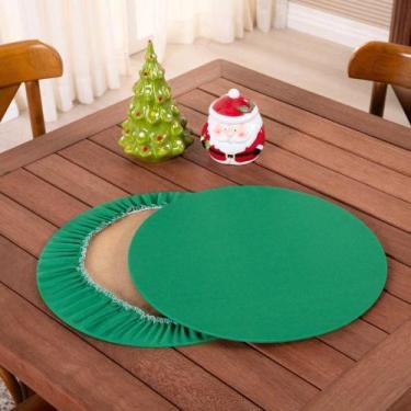 Imagem de Sousplat Capa E Base Mdf Basic Liso 35cm Diâmetro Tecido Oxford 100% P