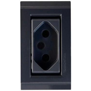 Imagem de Conjunto Para Móvel 1 Tomada 2p+t 10 A Tramontina Liz Grafite