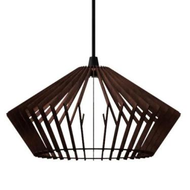 Imagem de Luminária Teto Tipo Pendente Dejavu Mdf Completa - Marrom - LENOBRE, B