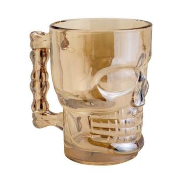 Imagem de Caneca Para Chopp E Cerveja De Vidro Lyor Caveira Rock Style 510ml âmb