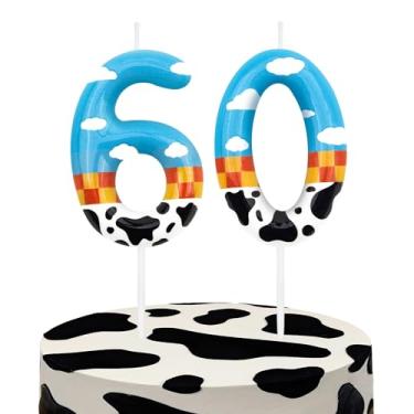 Imagem de Toy Inspire Game Story Velas com número de 60 anos, número 660, para festas temáticas de desenhos animados, velas de bolo de 60 anos para meninos e meninas, suprimentos de festa infantil
