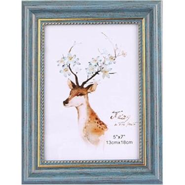 Imagem de Porta-retratos A4 Preto Moldura Mural Certificado Foto Independente E Montada Na Parede Branco Marrom Verde Madeira Maciça Decoração Molduras Para Fotos, Green, 8 inch