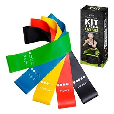 Imagem de Muxiao Elásticos de resistência, alongamento, fitness, ioga e mais, conjunto de 5