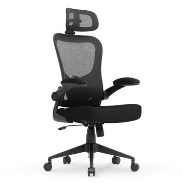Imagem de Cadeira de Escritório Ergonômica, DT3 Vita com apoio de cabeça 3D, Apoio Lombar Ajustável, Mesh Spandex Respirável + Tecido Softex Espuma Injetada, Certificada NR-17, Cadeira Giratória (Black)