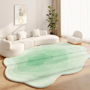 Imagem de Tapetes estilo creme para quarto, tapete macio e fofo para estudo, com formas irregulares, para decoração de sala de estar, carpete grosso e felpudo (200x300 cm/F)