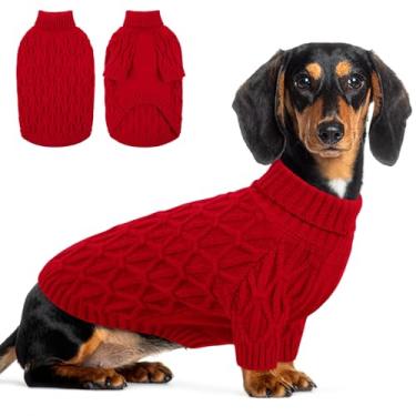 Imagem de Queenmore Suéter de cachorro médio, suéter para cães médios, meninos, meninas, suéteres de Natal para cães, roupas de tricô para cães, roupas quentes grossas para animais de estimação para buldogue