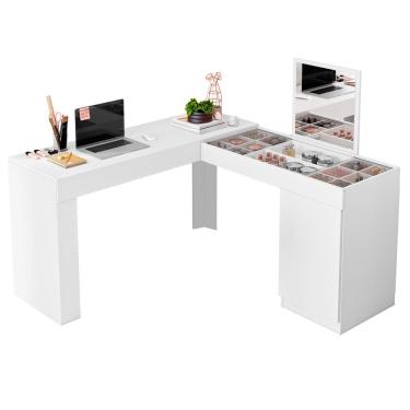 Imagem de Penteadeira Camarim Escrivaninha De Canto Star Branco