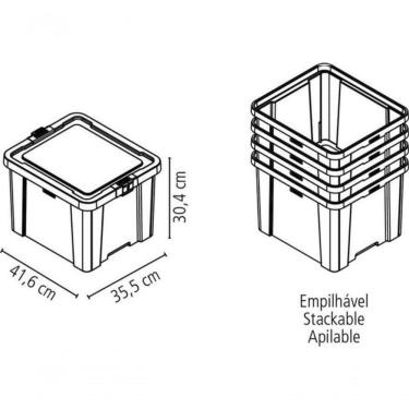 Imagem de Caixa Organizadora Tramontina Office Transparente 30 Litros