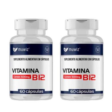 Imagem de Kit 2 Vitamina B12 Metilcobalamina 500mg 60 Cápsulas - Muwiz