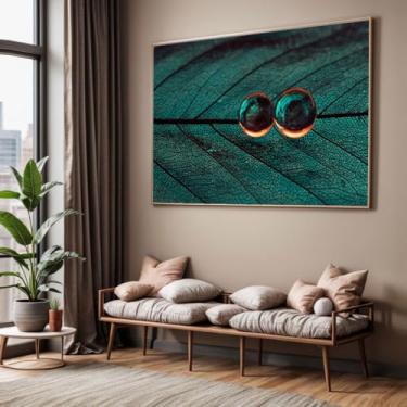 Imagem de Quadro com Moldura Sala Quarto Arte Minimalista Moderna Planta Decorativo Horizontal Grande Hall