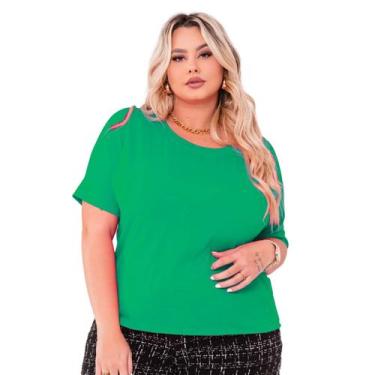 Imagem de Blusa Plus Size Feminina Manga Curta Japonesa Ampla Bata em Malha - MA