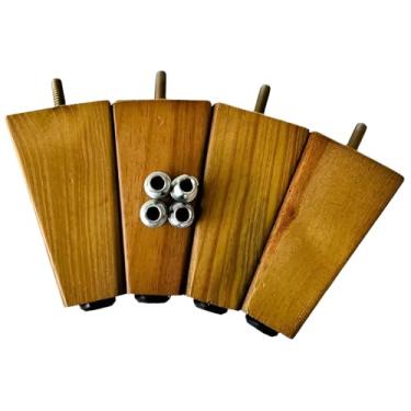 Imagem de Kit 4 Pé Trapézio 10 Cm Madeira Sofás Puf Rack Estante - Pé Móveis