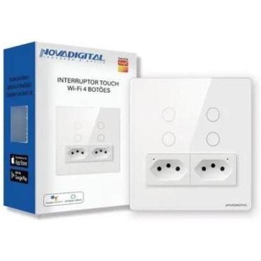 Imagem de Interruptor Tomada 4X4 Touch 4 Botões Google Alexa