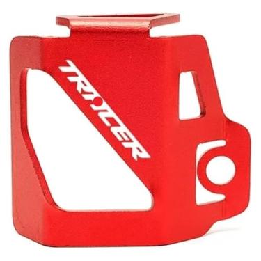 Imagem de Tampa do reservatório de fluido de freio dianteiro traseiro compatível com Tracer 900 7 700 GT 7gt 900gt 700gt 7/gt Tracer MT09 MT07 (protetor de tampa traseira-vermelho)