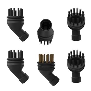 Imagem de Vykyntow Conjunto de 6 escovas a vapor de nylon e latão compatível com TICYACK EM-316, Dovety TMSC-001, VeRosky WHL-618, STEAMIFY EM-307, limpadores a vapor NixtClean