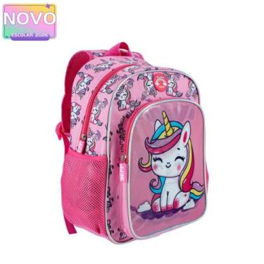 Imagem de Mochila De Costas Infantil Escolar Unicórnio Fofo Feminina Tamanho M -