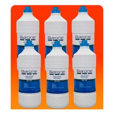 Imagem de kit c/6 cola Branca Líquida barone Extra Adesivo PVA 1KG, kit 6