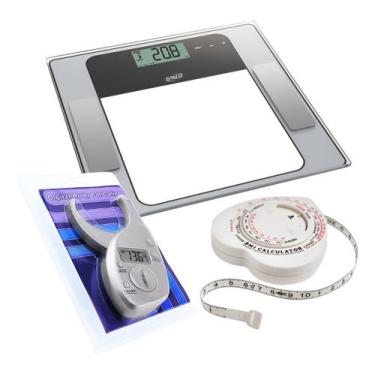 Imagem de Balança Digital Bioimpedância Adipômetro Fita Métrica Kit Avaliação Fí