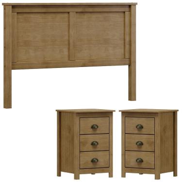 Imagem de Cabeceira Queen e 02 Mesas Cabeceira 3 Gv Madeira Maciça Freijo Milani Store