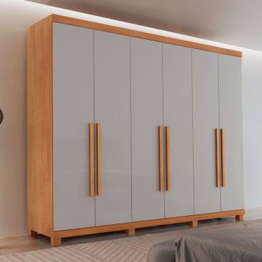 Imagem de Guarda Roupa Casal Maya 100 MDF 6 Portas e 6 Gavetas com pes Moderna Mobilia