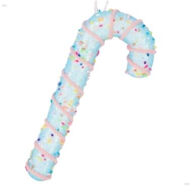 Imagem de Enfeite De Natal Bengalas Doce Candy 17cm Brilhante Gliter (Azul)