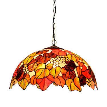 Imagem de Lustre de teto estilo country com vidro colorido de uva, luminária pendente retrô pastoral americana, sala de estar, restaurante, bar, quarto, sala de exposições, quarto de hotel, banheiro
