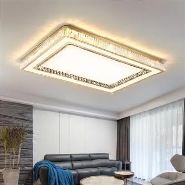 Imagem de Moderno Grande Retângulo Luz de Teto Cristal Lustre Lâmpadas de Teto Luminária de Luxo Decoração de Casa Lustres Sala de Estar, Lustres Lâmpadas