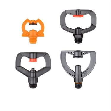 Imagem de XMGKMN Fácil de instalar 1/5.1 cm DN15 Impact Impact Rain Shape Plastic Sprinkler Green Lawn Sprinkler (Tamanho: 4 pontos amarelo pequeno impacto)