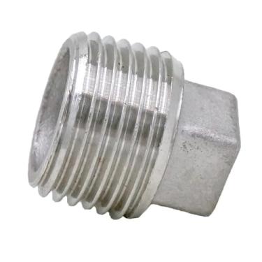 Imagem de WWECCQIJ 1/5.1 cm BSP macho conexão rosqueada 304 aço inoxidável encaixe de tubo cabeça quadrada escareada pressão operacional 2,5 Mpa