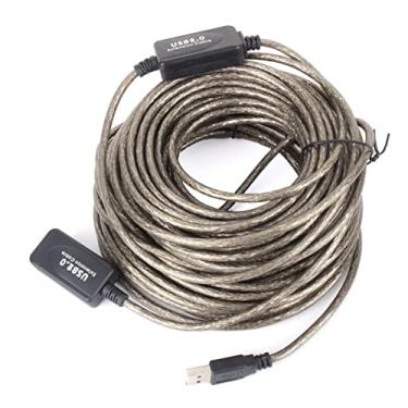 Imagem de Cryfokt Cabo USB Integrado, Durável 1.1/.0/2.0 Compatível Com 20m Tipo A Adaptador de Extensão Macho para Fêmea, Acessórios de Computador Pretos Portáteis Sem Degradação de Sinal