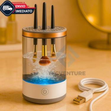 Imagem de Limpador Automático USB para Pincéis e Esponjas de Maquiagem  Elétrico