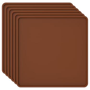 Imagem de 6 peças de tapetes desidratadores de silicone com borda antiaderente bandeja de silicone desidratador reutilizável de alimentos bandejas desidratadoras resistentes ao calor para forno frutas couro