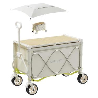 Imagem de Carrinho utilitário ONEFOREST Vagão dobrável com tenda de dossel bege