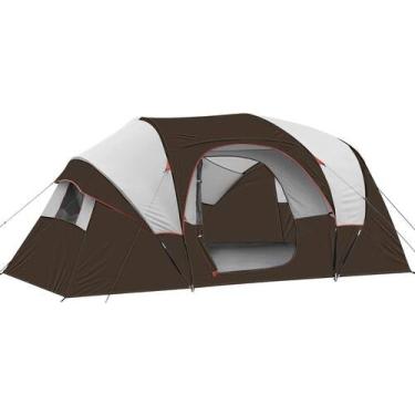 Imagem de Tenda HG 10 pessoas com cúpula à prova de vento 427x335x188cm marrom